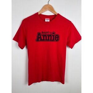 Annie‎ T-Shirt Small Graphic Tee Red 100% Cotton Casual Top